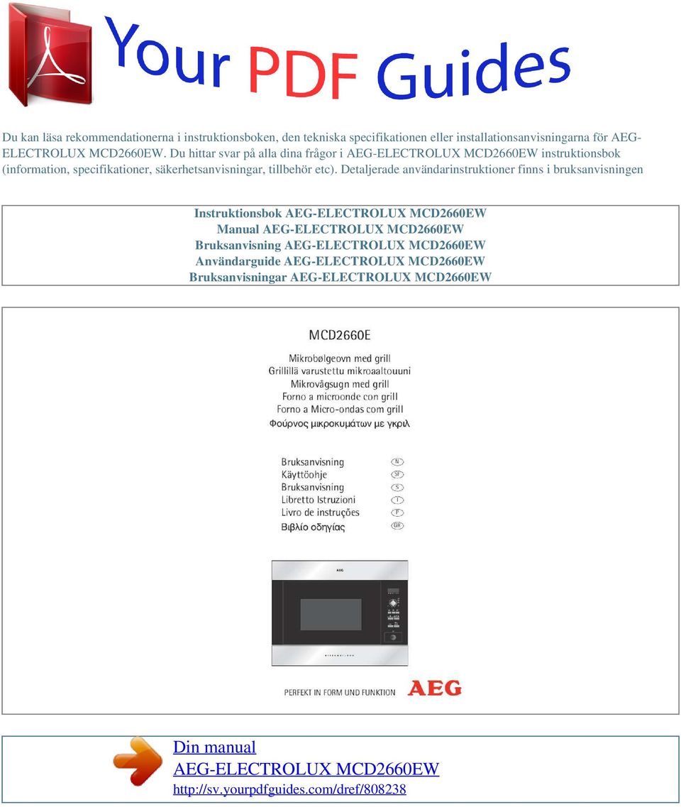 Du hittar svar på alla dina frågor i instruktionsbok (information, specifikationer,