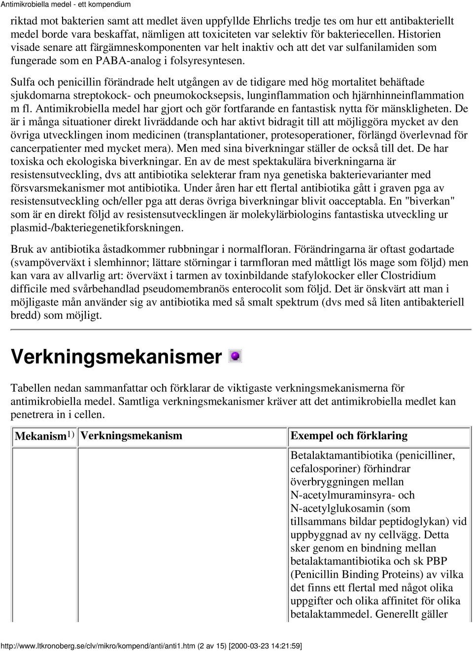 Sulfa och penicillin förändrade helt utgången av de tidigare med hög mortalitet behäftade sjukdomarna streptokock- och pneumokocksepsis, lunginflammation och hjärnhinneinflammation m fl.