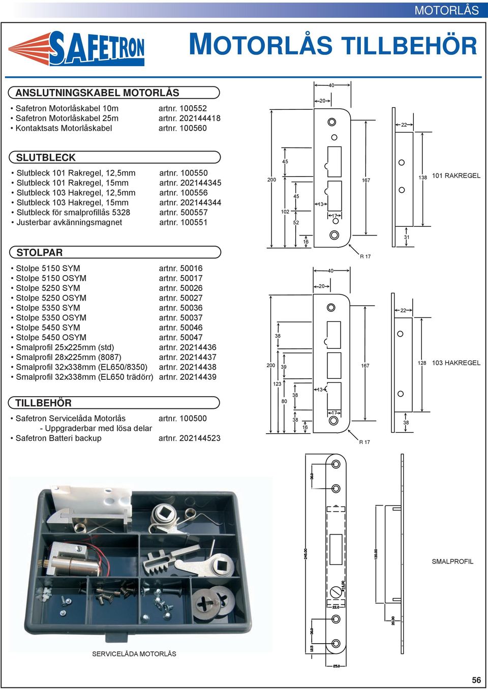 20214444 Slutbleck för smalprofillås 28 artnr. 007 Justerbar avkänningsmagnet artnr. 1001 200 4 102 4 2 1 17 167 18 101 RAKREGEL STOLPAR 16 R 17 1 Stolpe 10 SYM artnr. 0016 Stolpe 10 OSYM artnr.