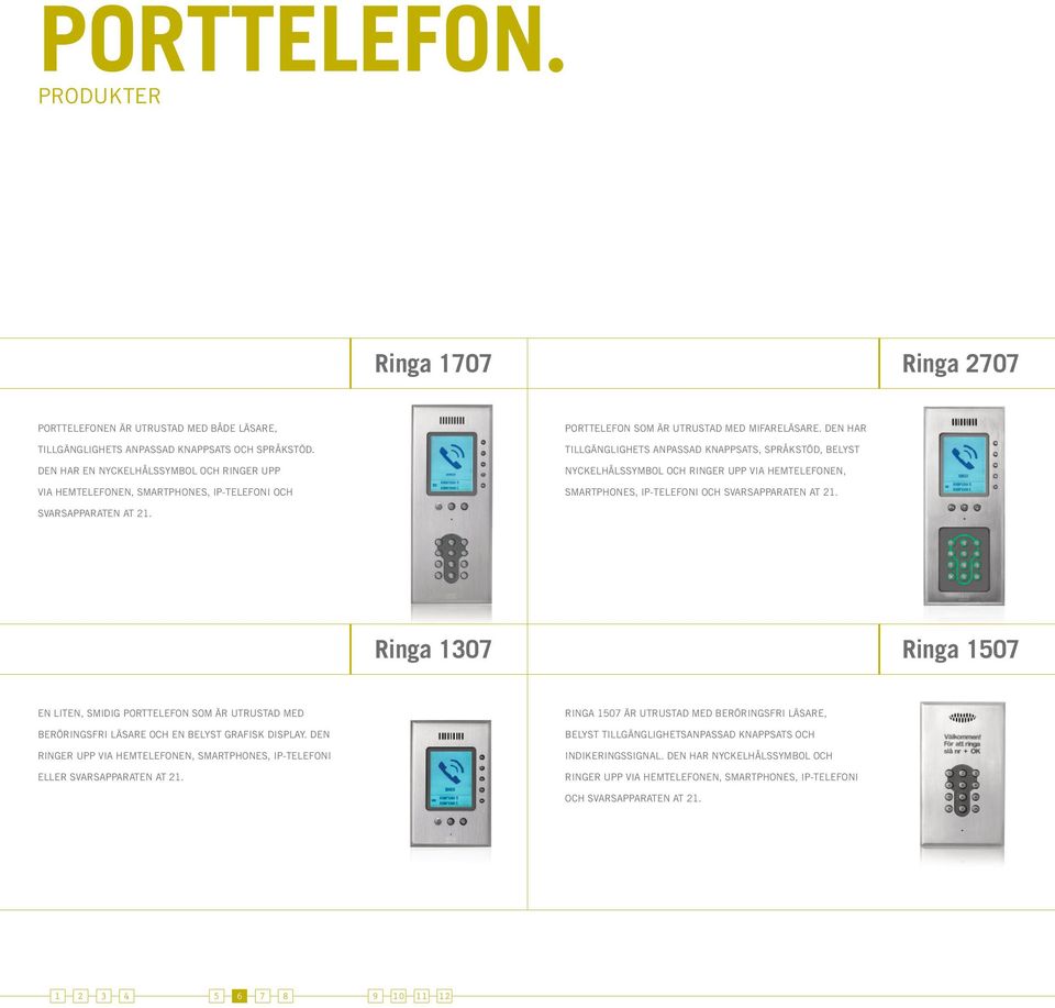 DEN HAR TILLGÄNGLIGHETS ANPASSAD KNAPPSATS, SPRÅKSTÖD, BELYST NYCKELHÅLSSYMBOL OCH RINGER UPP VIA HEMTELEFONEN, SMARTPHONES, IP-TELEFONI OCH SVARSAPPARATEN AT 2.