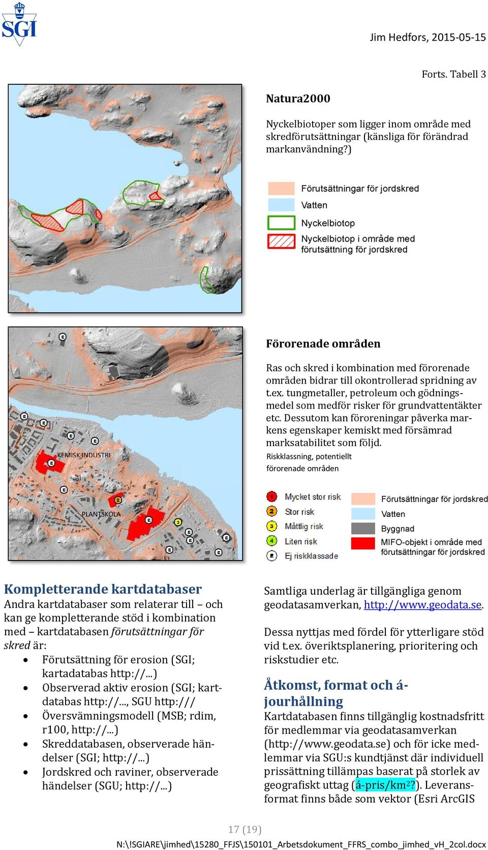 tungmetaller, petroleum och gödningsmedel som medför risker för grundvattentäkter etc. Dessutom kan föroreningar påverka markens egenskaper kemiskt med försämrad marksatabilitet som följd.