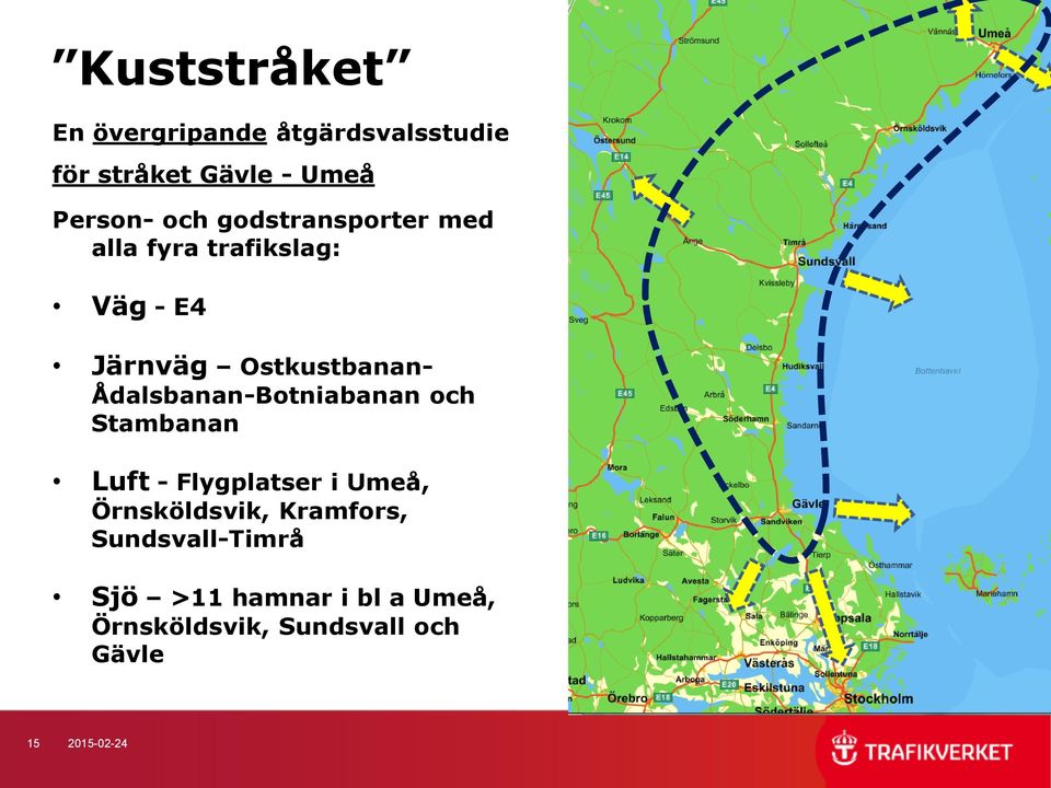 Ådalsbanan-Botniabanan och Stambanan Luft - Flygplatser i Umeå, Örnsköldsvik,