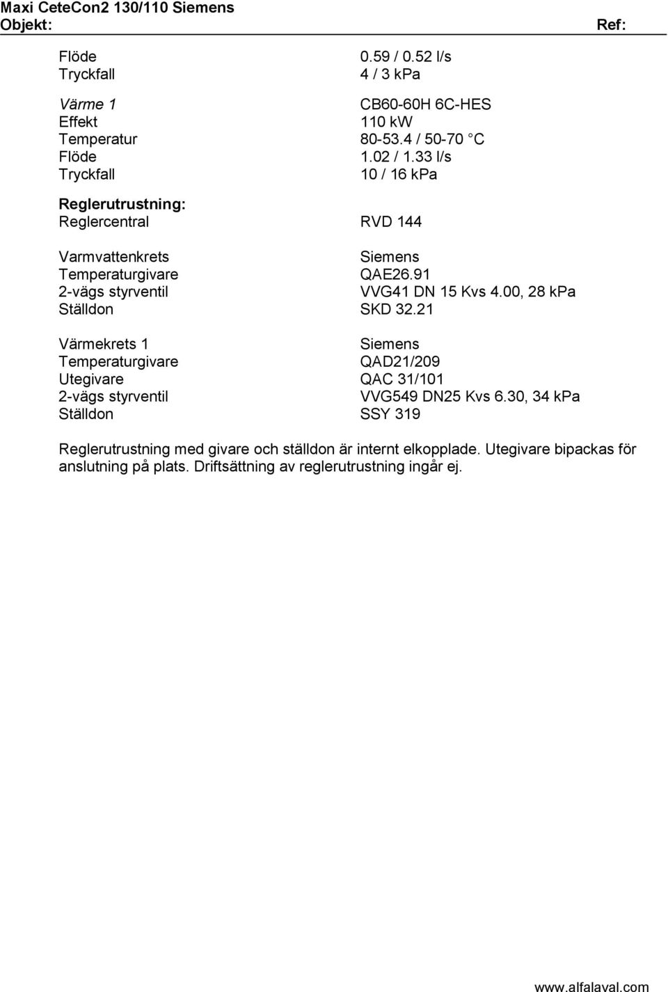 91 2-vägs styrventil VVG41 DN 15 Kvs 4.00, 28 kpa Ställdon SKD 32.