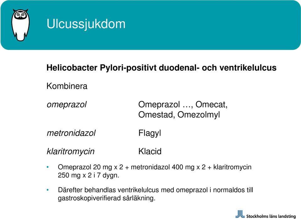 Klacid Omeprazol 20 mg x 2 + metronidazol 400 mg x 2 + klaritromycin 250 mg x 2 i 7