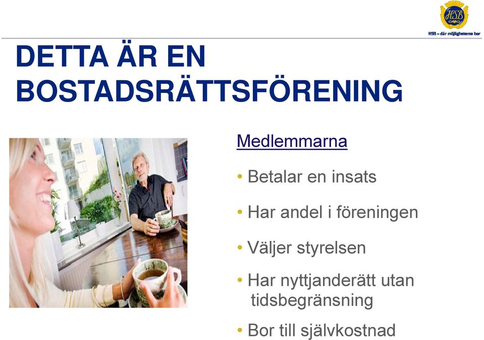 i föreningen Väljer styrelsen Har