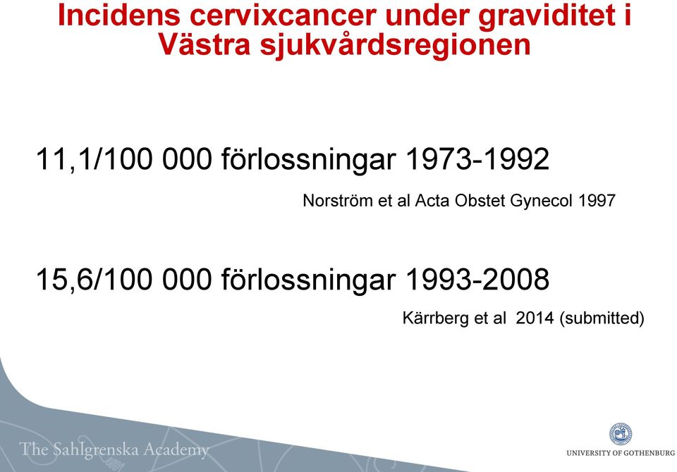 1973-1992 Norström et al Acta Obstet Gynecol 1997