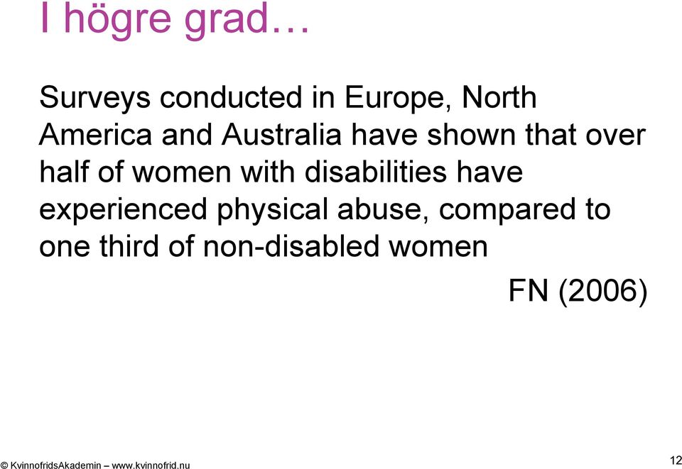 women with disabilities have experienced physical