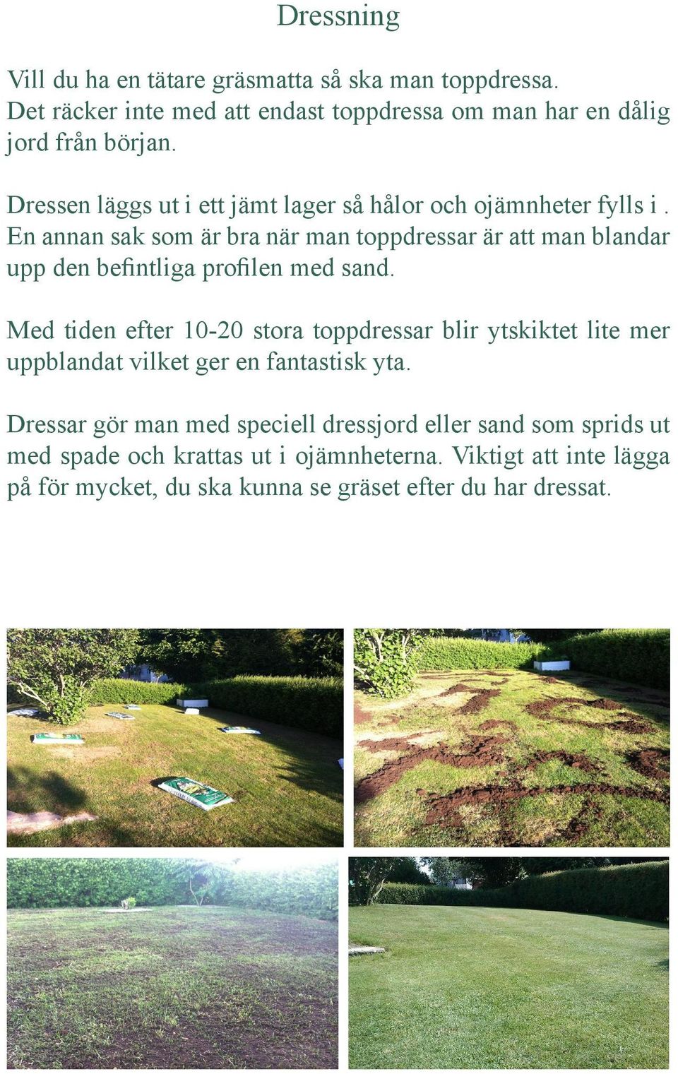 En annan sak som är bra när man toppdressar är att man blandar upp den befintliga profilen med sand.