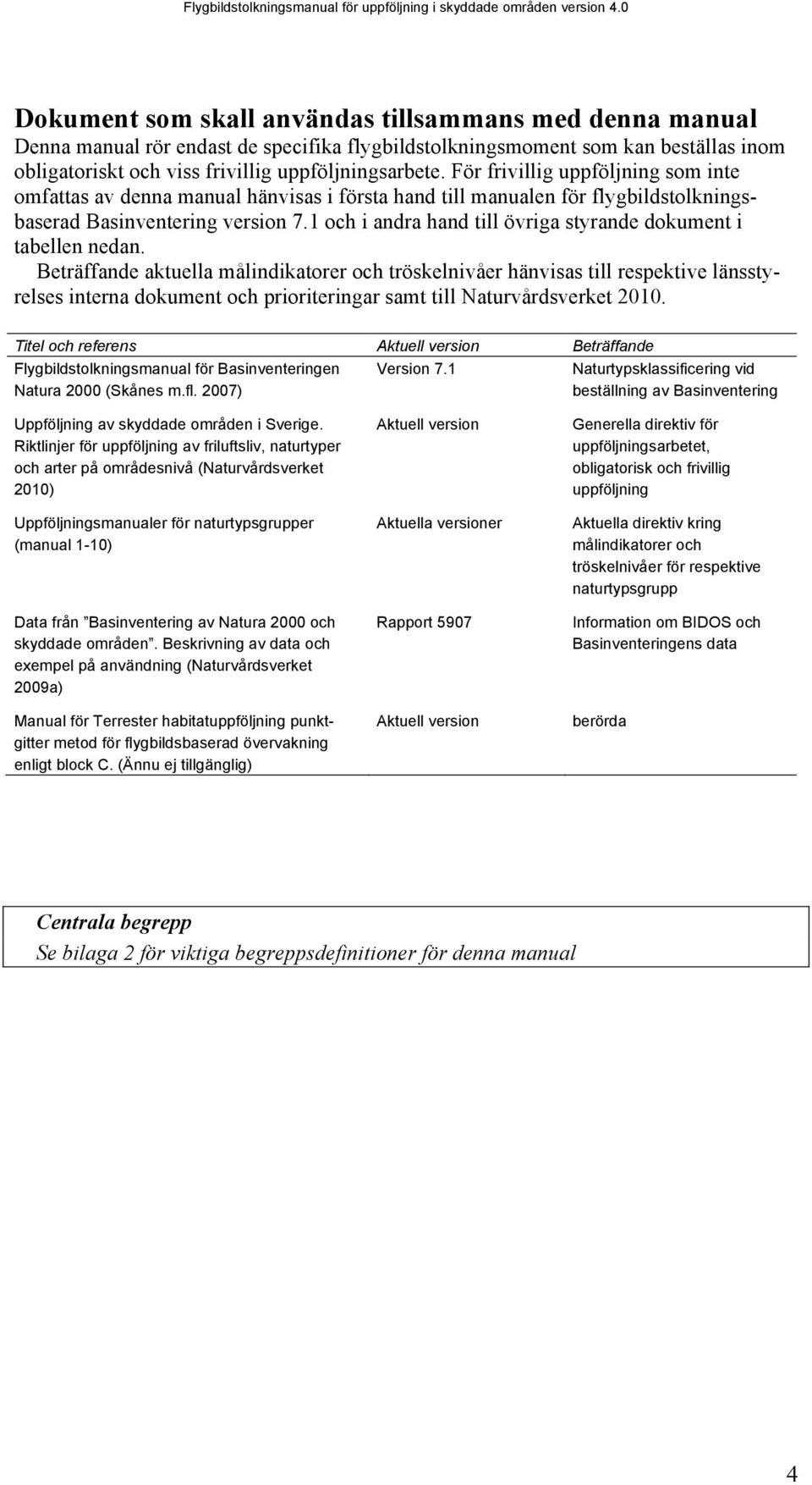 För frivillig uppföljning som inte omfattas av denna manual hänvisas i första hand till manualen för flygbildstolkningsbaserad Basinventering version 7.