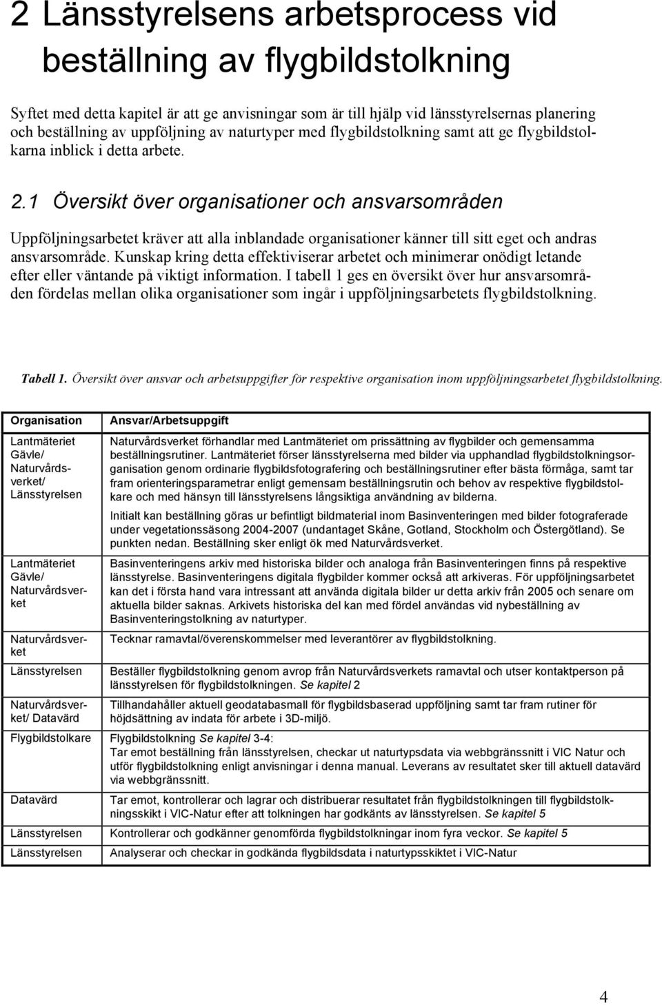 1 Översikt över organisationer och ansvarsområden Uppföljningsarbetet kräver att alla inblandade organisationer känner till sitt eget och andras ansvarsområde.