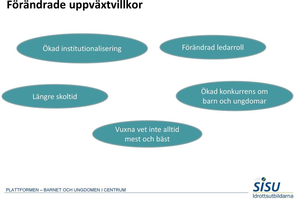 skoltid Ökad konkurrens om barn och ungdomar Vuxna