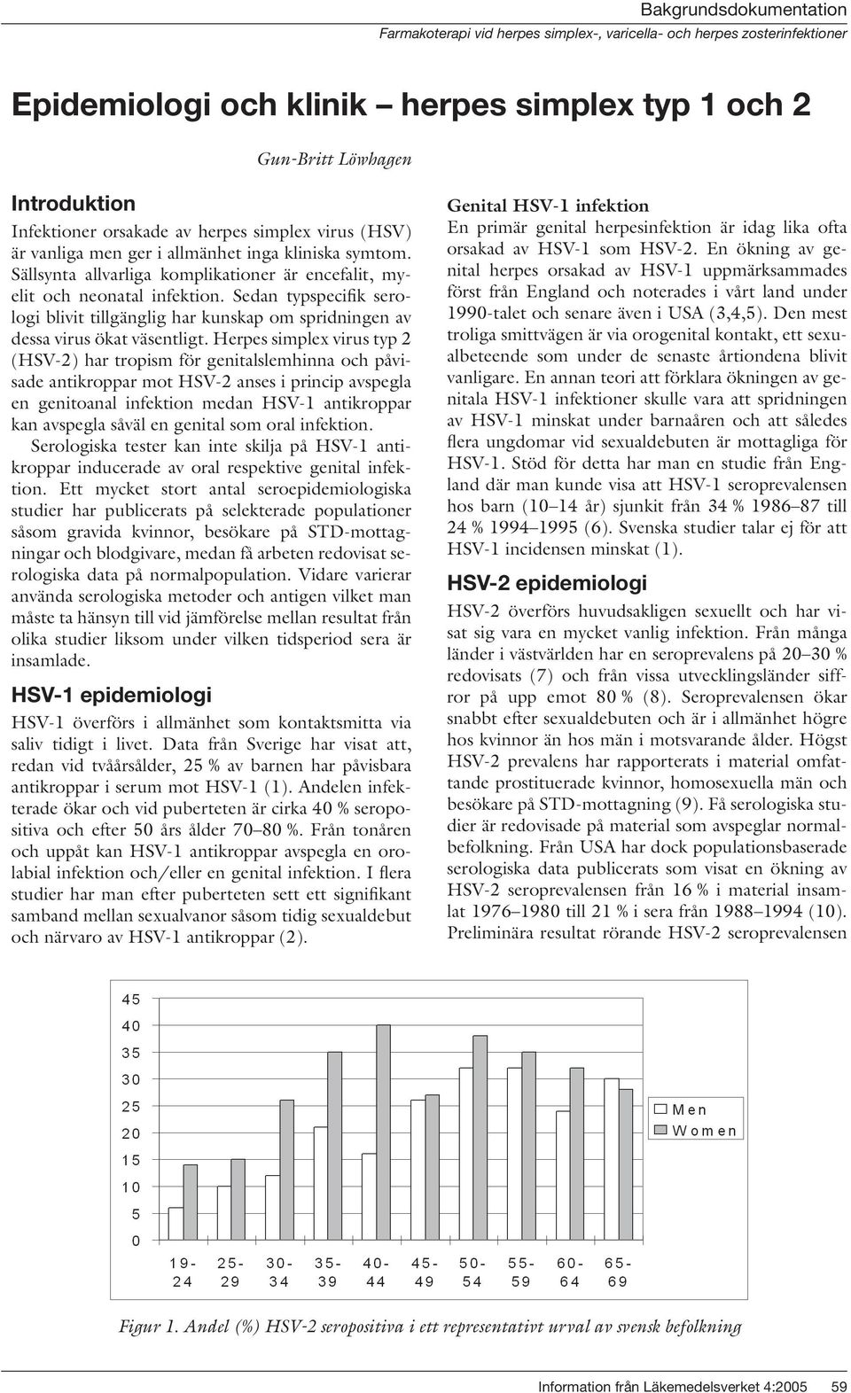 Herpes simplex virus typ 2 (HSV-2) har tropism för genitalslemhinna och påvisade antikroppar mot HSV-2 anses i princip avspegla en genitoanal infektion medan HSV-1 antikroppar kan avspegla såväl en