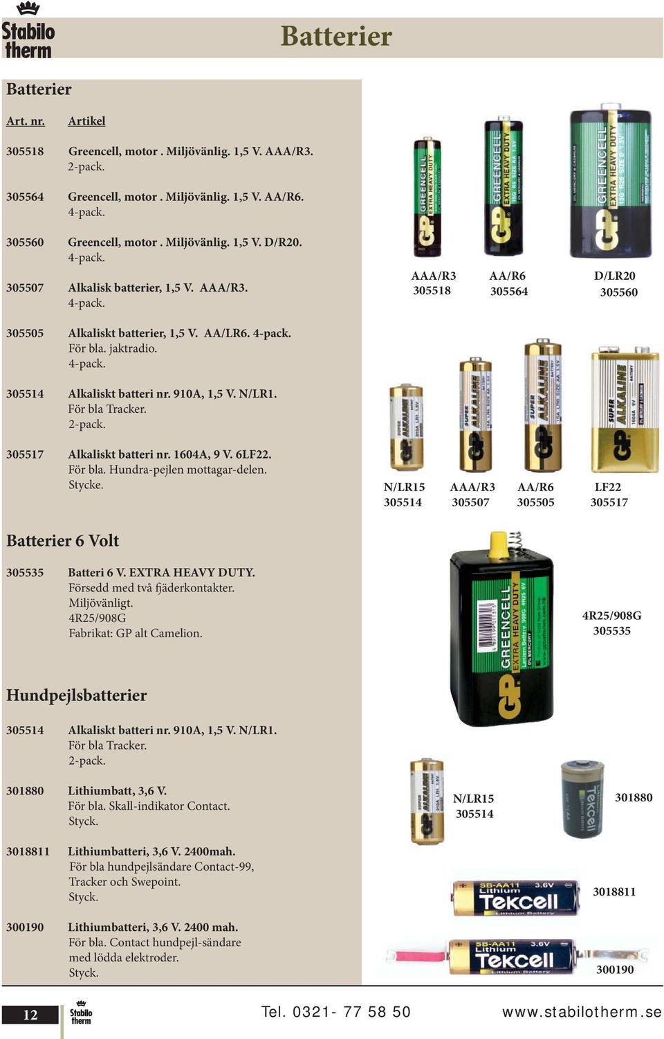 För bla Tracker. 2-pack. 305517 Alkaliskt batteri nr. 1604A, 9 V. 6LF22. För bla. Hundra-pejlen mottagar-delen. Stycke.