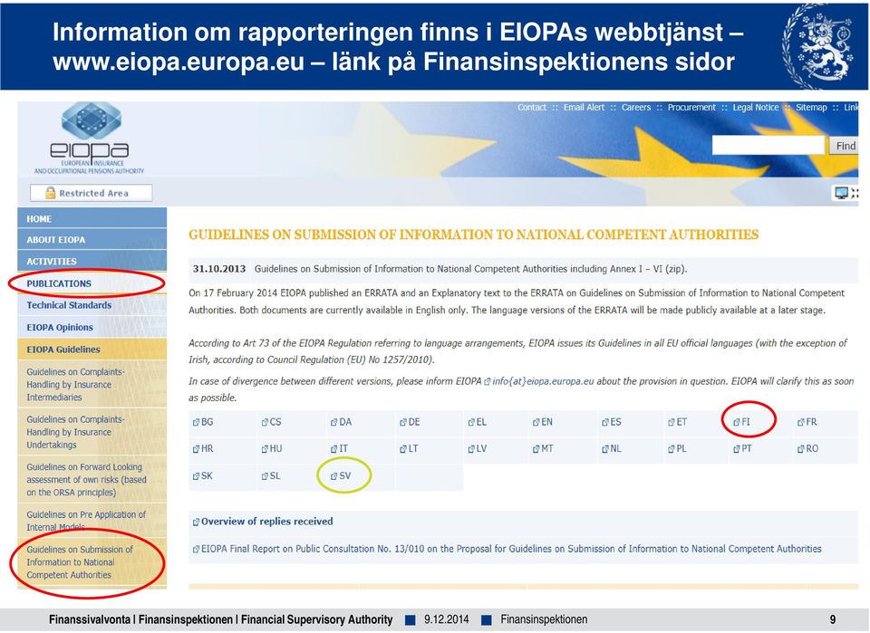 EIOPAs webbtjänst www.eiopa.