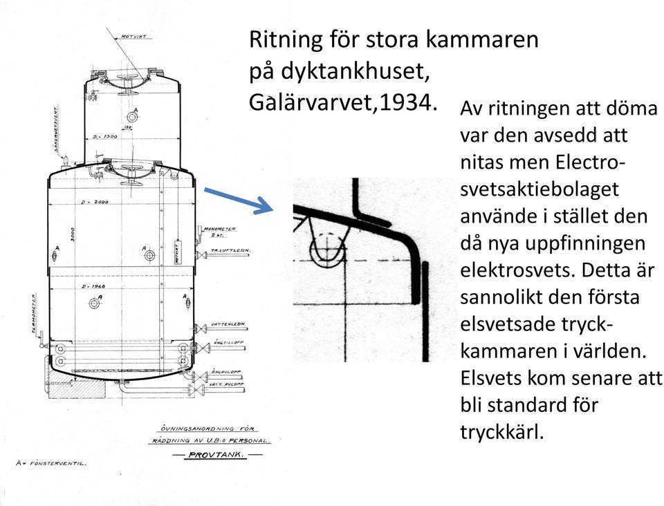 använde i stället den då nya uppfinningen elektrosvets.