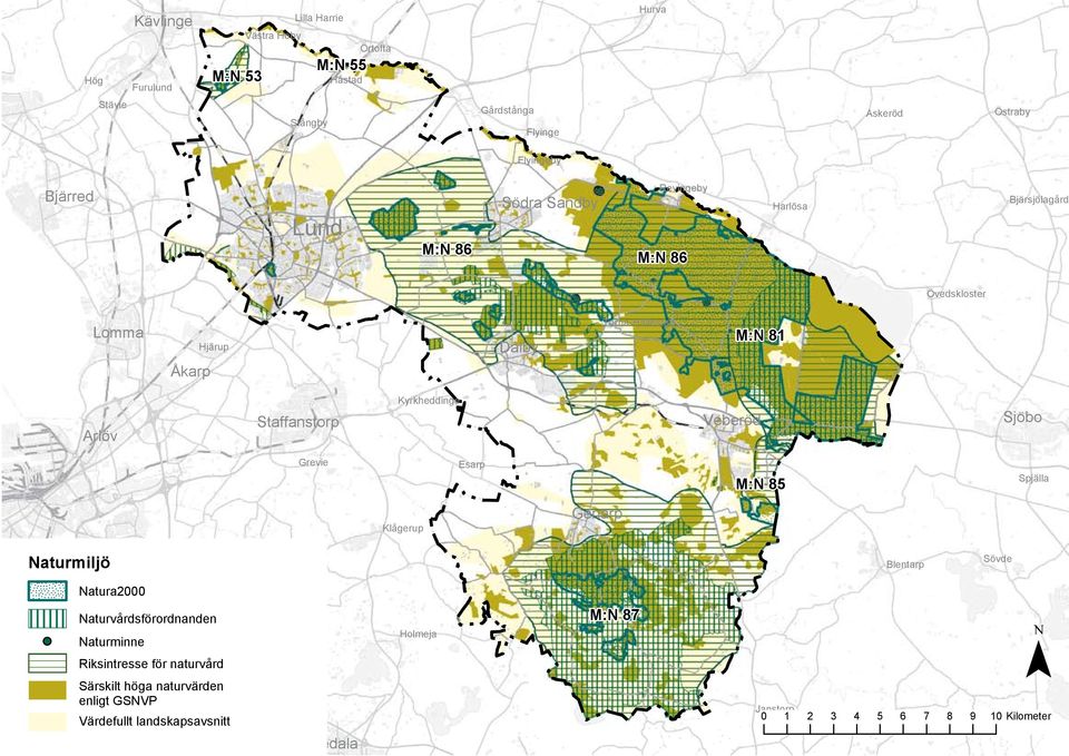 Grevie Esarp M:N 85 Spjälla Klågerup Genarp Naturmiljö Bara Blentarp Sövde Natura2000 Tygelsjö Lockarp Naturvårdsförordnanden Naturminne Kristineberg Riksintresse