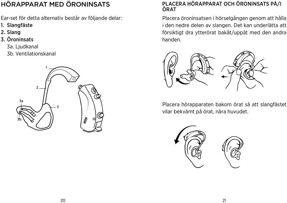 hörselgången genom att hålla i den nedre delen av slangen Det kan underlätta att försiktigt dra ytterörat