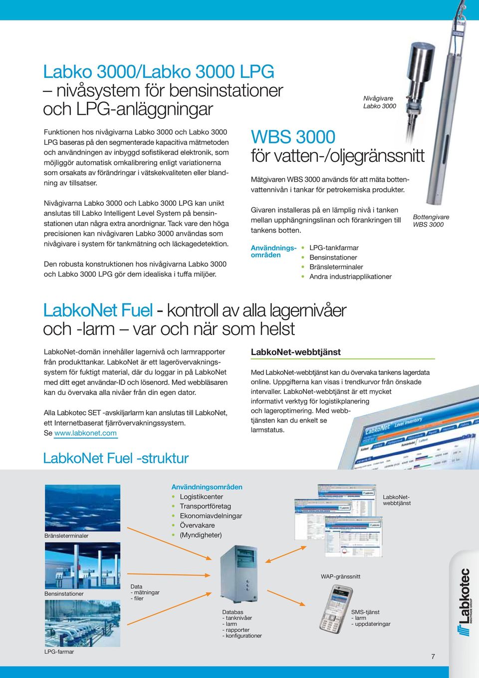 Nivågivarna Labko 3000 och Labko 3000 LPG kan unikt anslutas till Labko Intelligent Level System på bensinstationen utan några extra anordnignar.