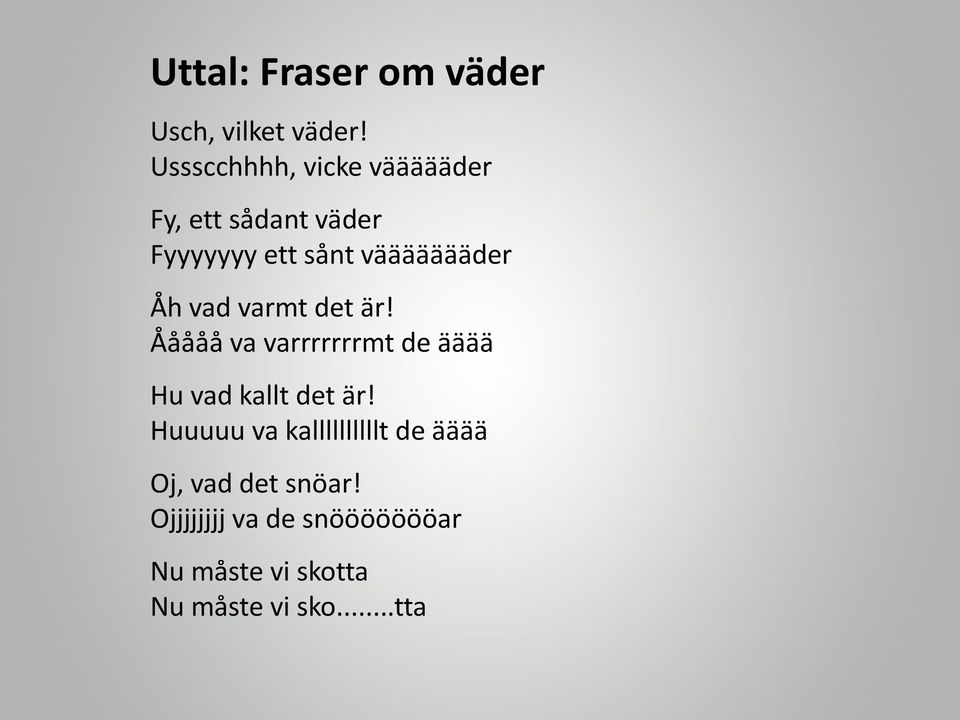väääääääder Åh vad varmt det är!