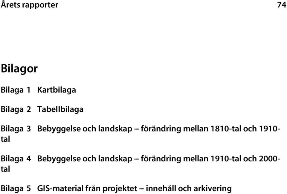 1910- tal Bilaga 4 Bebyggelse och landskap -- förändring mellan