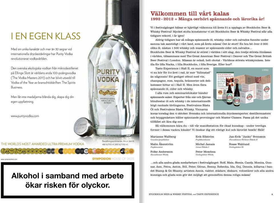 Program. 21:a. med Taste Experience. Stockholm Beer & Whisky Bartenderess Karen Grill Takes Over the Churchill's Cocktail