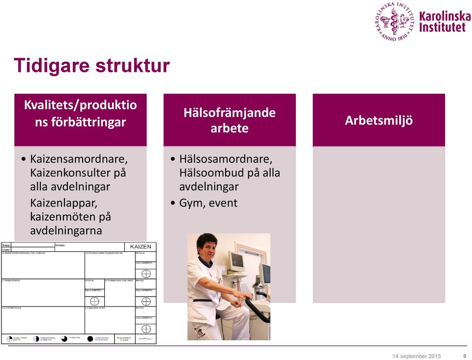 Kaizenkonsulter på alla avdelningar Kaizenlappar, kaizenmöten på