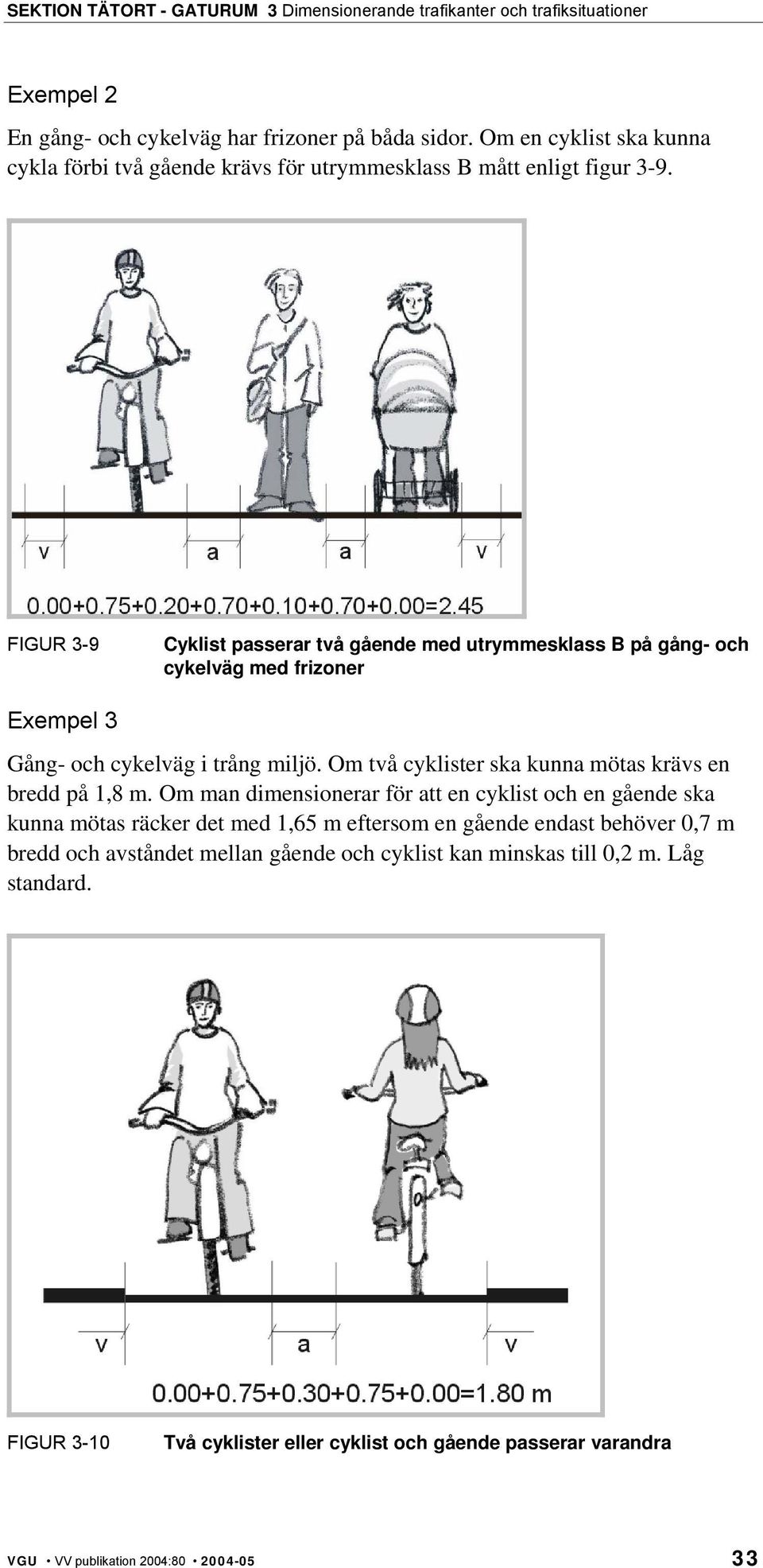 Om två cyklister ska kunna mötas krävs en bredd på 1,8 m.