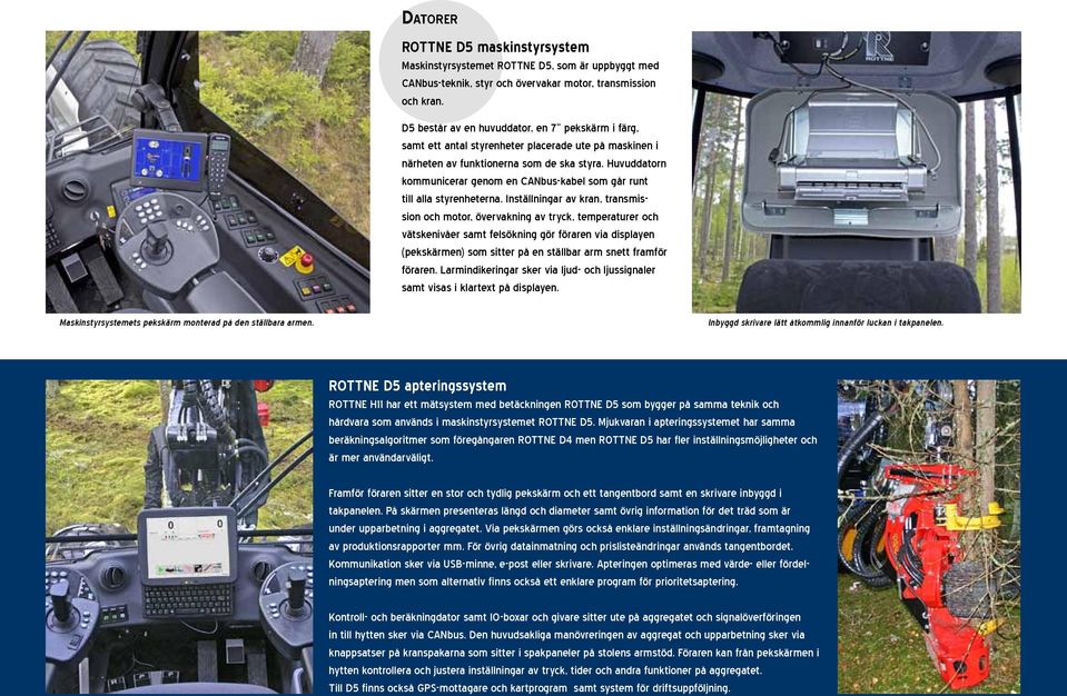 Huvuddatorn kommunicerar genom en CANbus-kabel som går runt till alla styrenheterna.