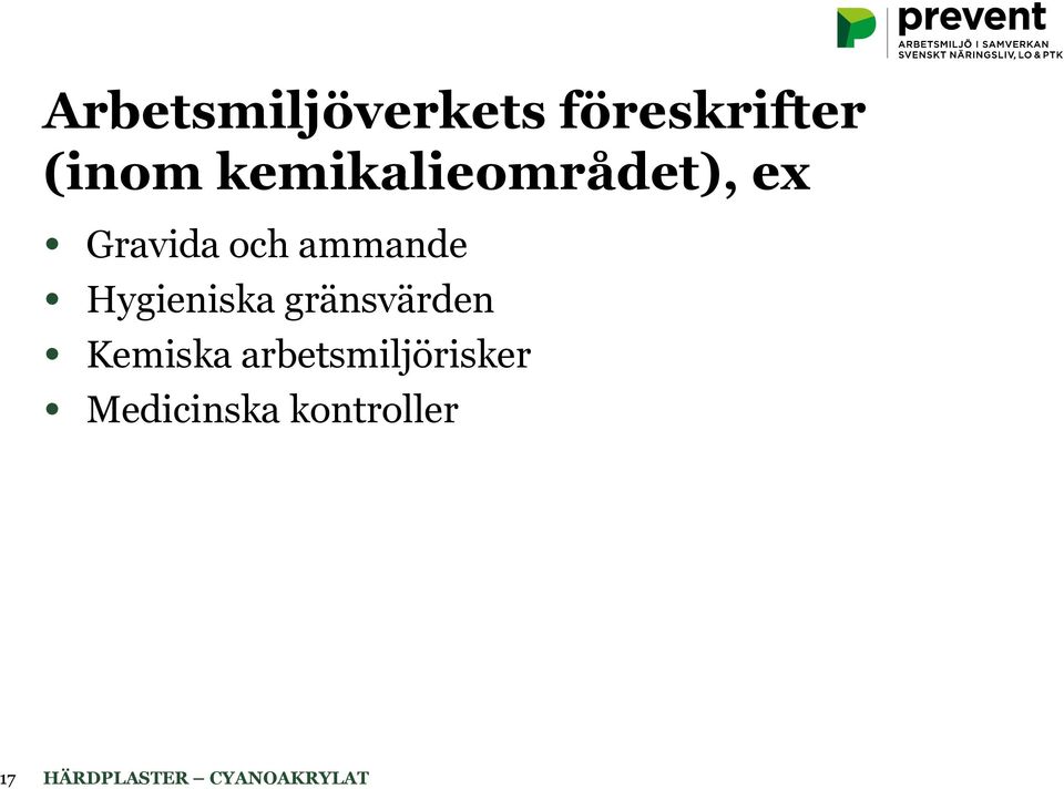 ammande Hygieniska gränsvärden Kemiska