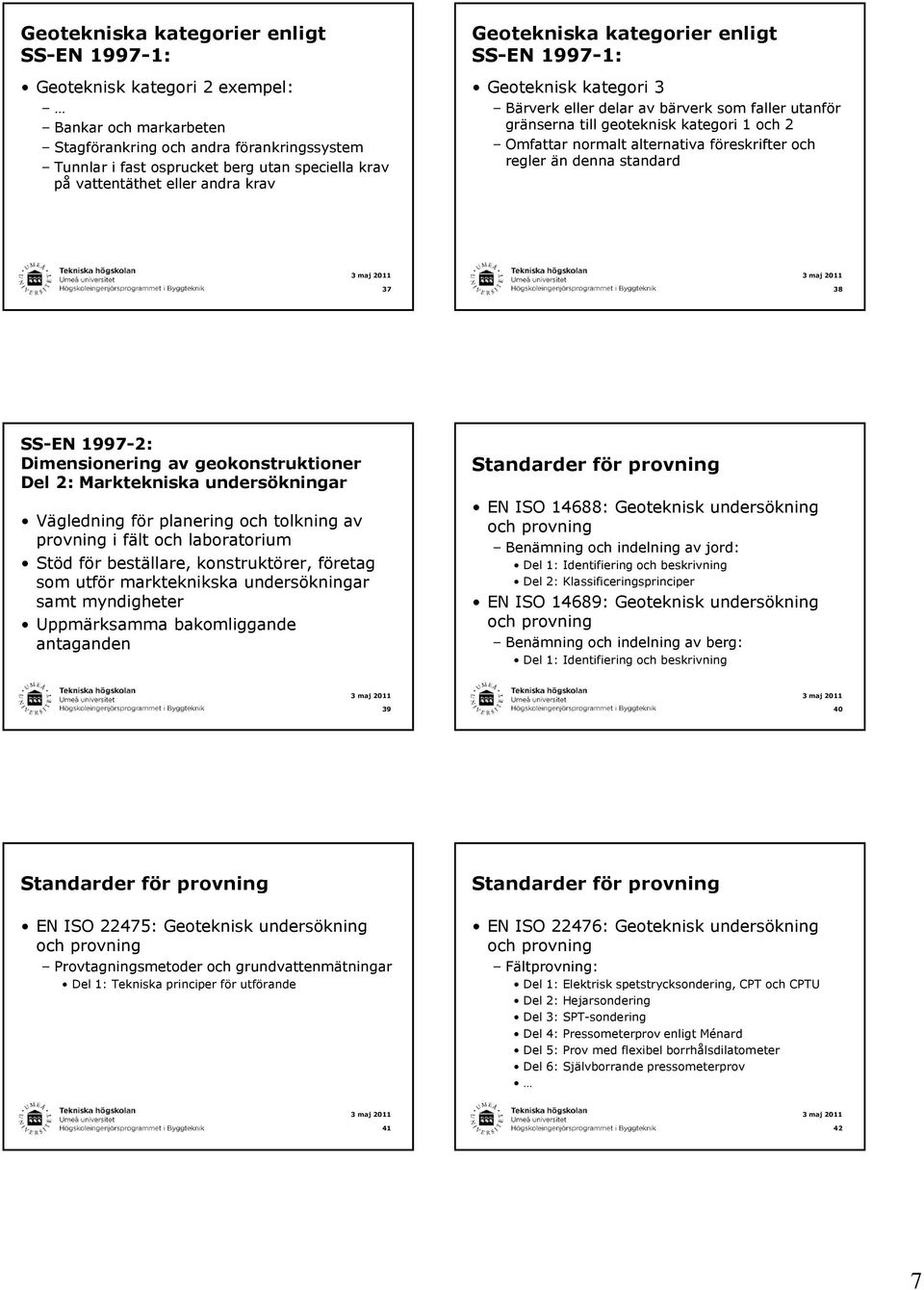 Dimensionering av geokonstruktioner Del 2: Marktekniska undersökningar Vägledning för planering och tolkning av provning i fält och laboratorium Stöd för beställare, konstruktörer, företag som utför