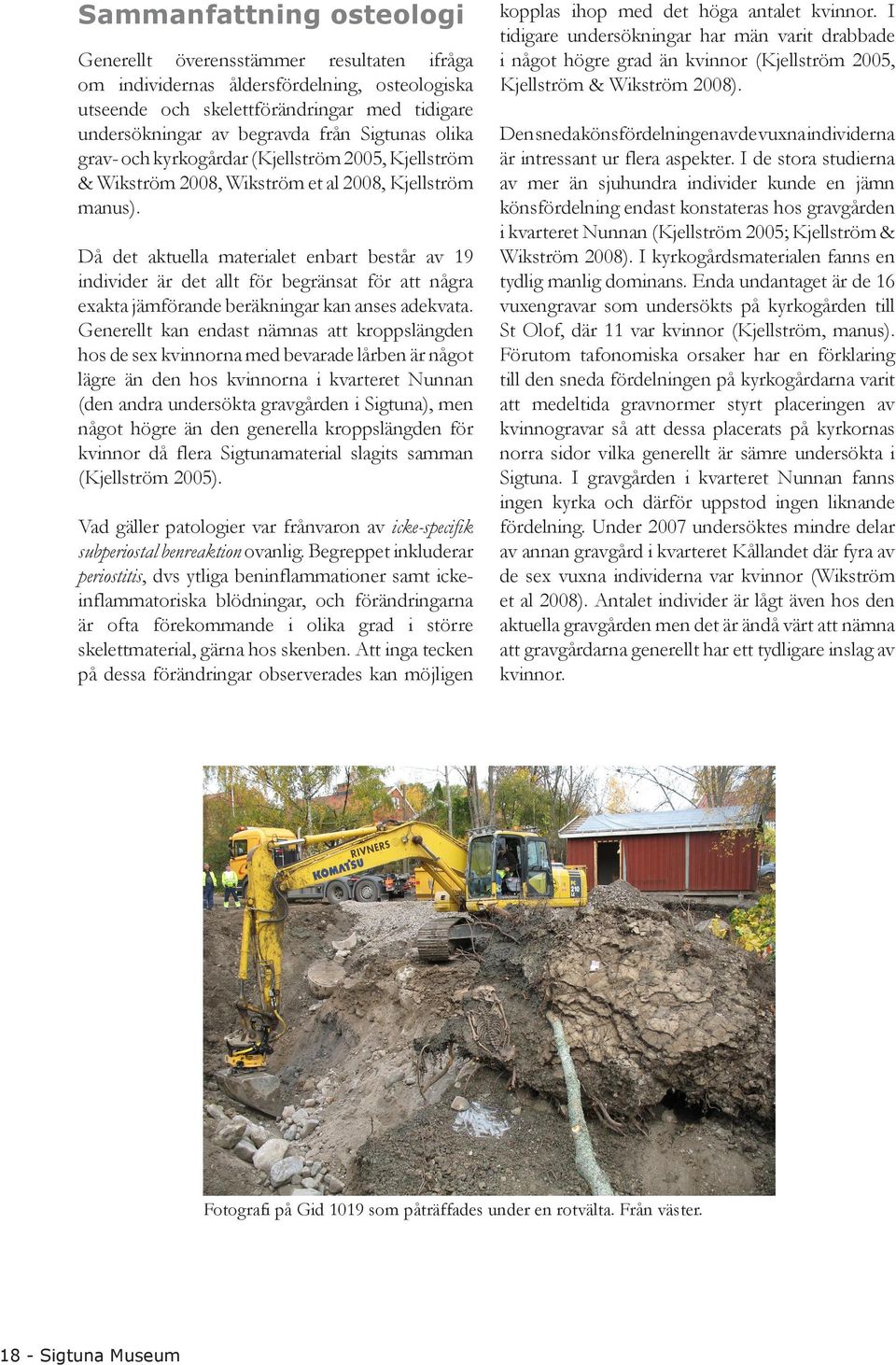 Då det aktuella materialet enbart består av 19 individer är det allt för begränsat för att några exakta jämförande beräkningar kan anses adekvata.