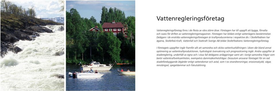 I Skellefteälven har ägarna, Skellefteå Kraft, Vattenfall och Statkraft Sverige AB bildat Skellefteälvens Vattenregleringsföretag.