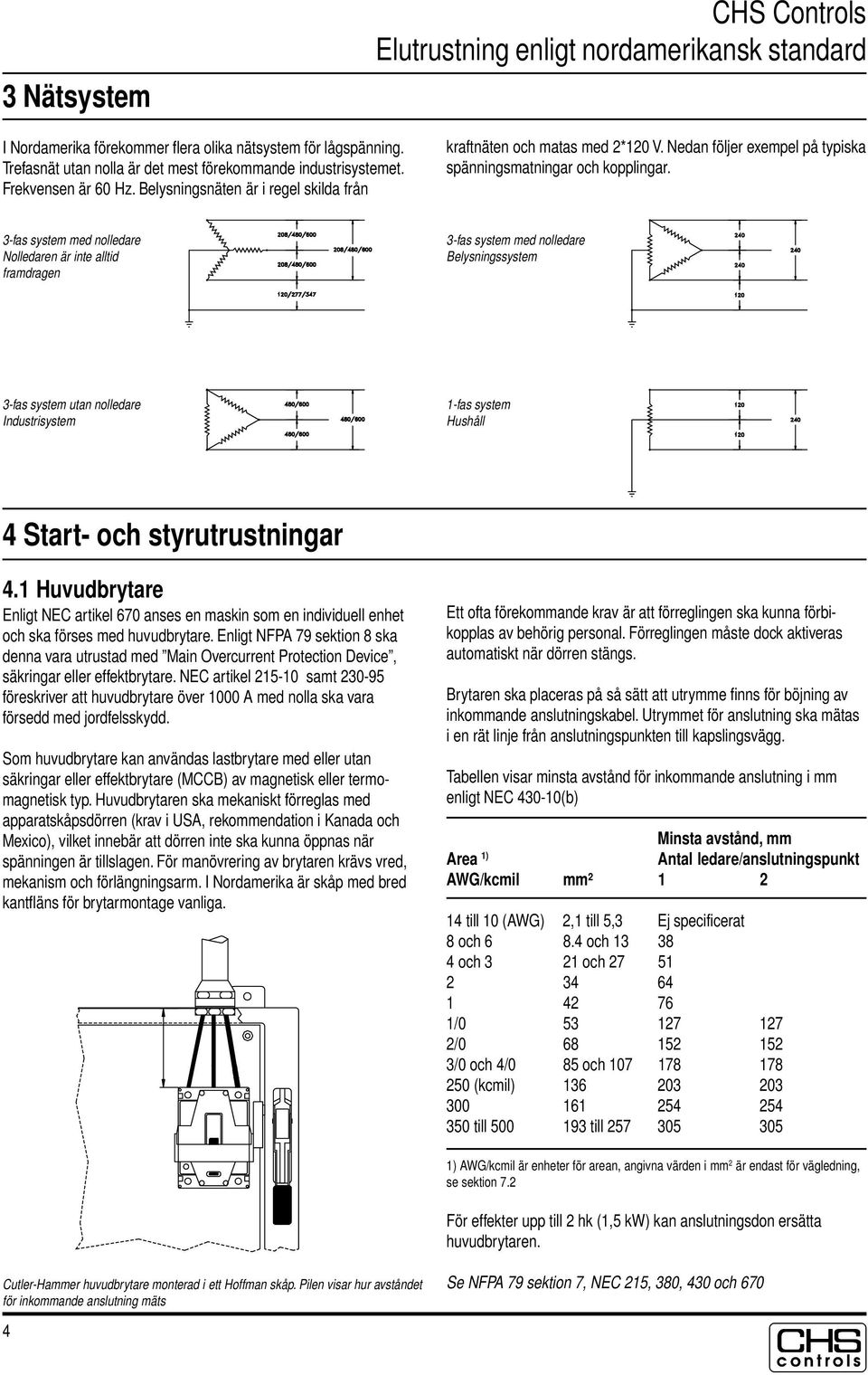 3-fas system med nolledare olledaren är inte alltid framdragen 3-fas system med nolledare Belysningssystem 3-fas system utan nolledare Industrisystem 1-fas system Hushåll 4 Start- och