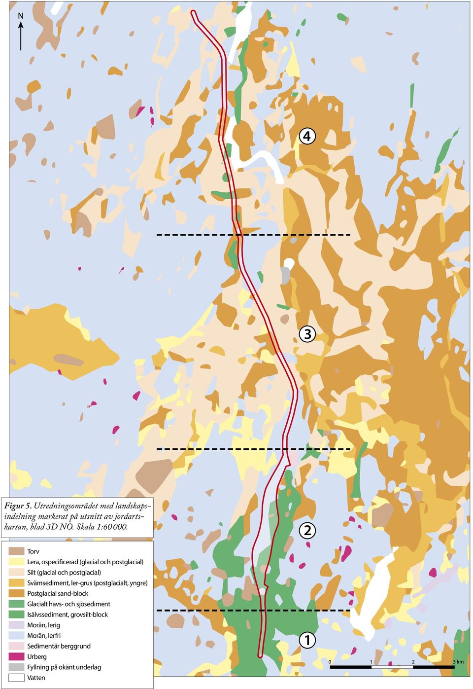 Torv Lera, ospecificerad (lacial och postlacial) Silt (lacial och postlacial) Svämsediment, ler-rus