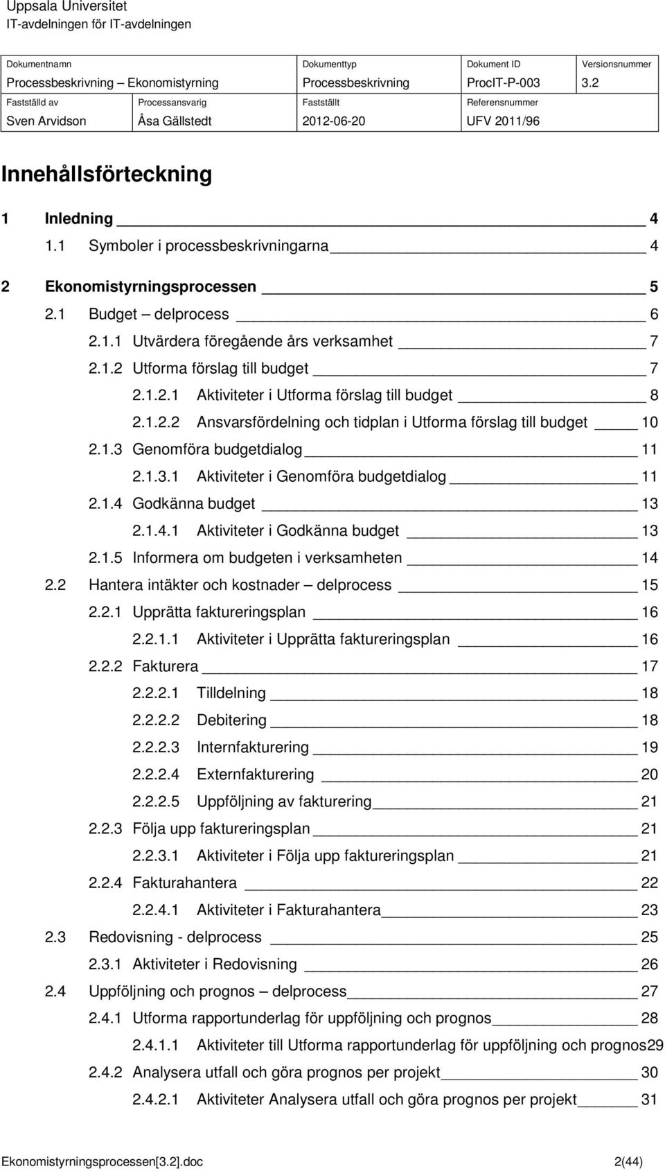 Genomföra budgetdialog 11 2.1.3.1 Aktiviteter i Genomföra budgetdialog 11 2.1.4 Godkänna budget 13 2.1.4.1 Aktiviteter i Godkänna budget 13 2.1.5 Informera om budgeten i verkamheten 14 2.