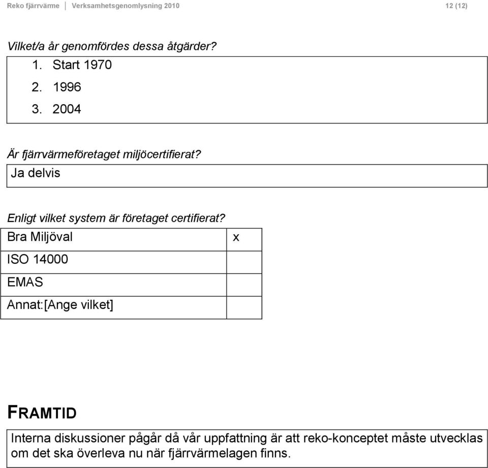 Ja delvis Enligt vilket system är företaget certifierat?