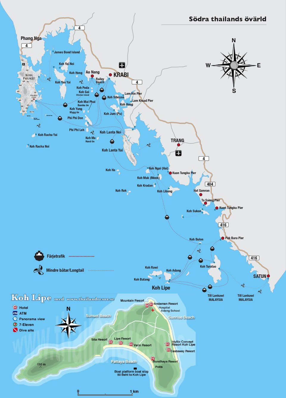 Racha Noi Koh Lanta Yai 4 Koh Ha Koh Rok Koh Ngai (Hai) Kuan Tungku Pier Koh Muk (Mook) Koh Kradan 404 Koh Libong Hat Samran Ta Saeng Pier Koh Sukon Kuan Tungku