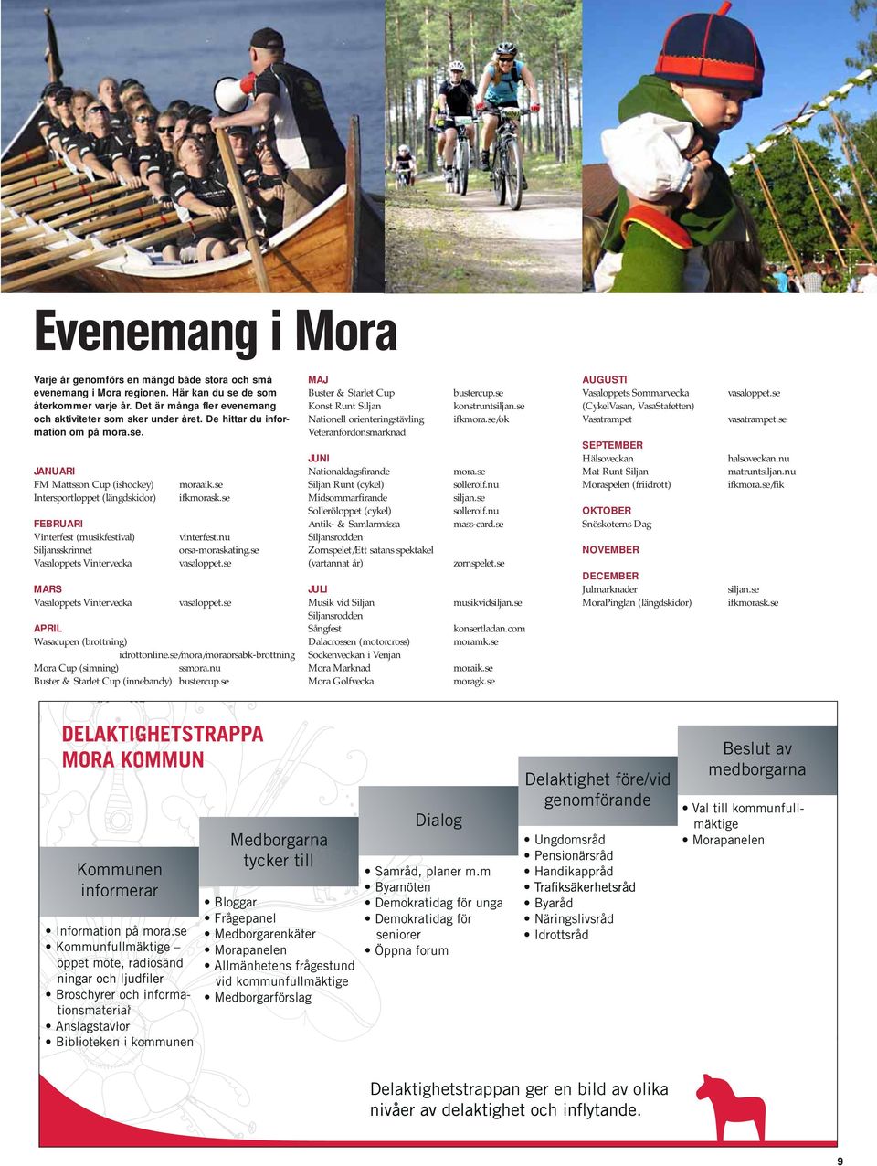JANUARI FM Mattsson Cup (ishockey) Intersportloppet (längdskidor) FEBRUARI Vinterfest (musikfestival) Siljansskrinnet Vasaloppets Vintervecka MARS Vasaloppets Vintervecka moraaik.se ifkmorask.