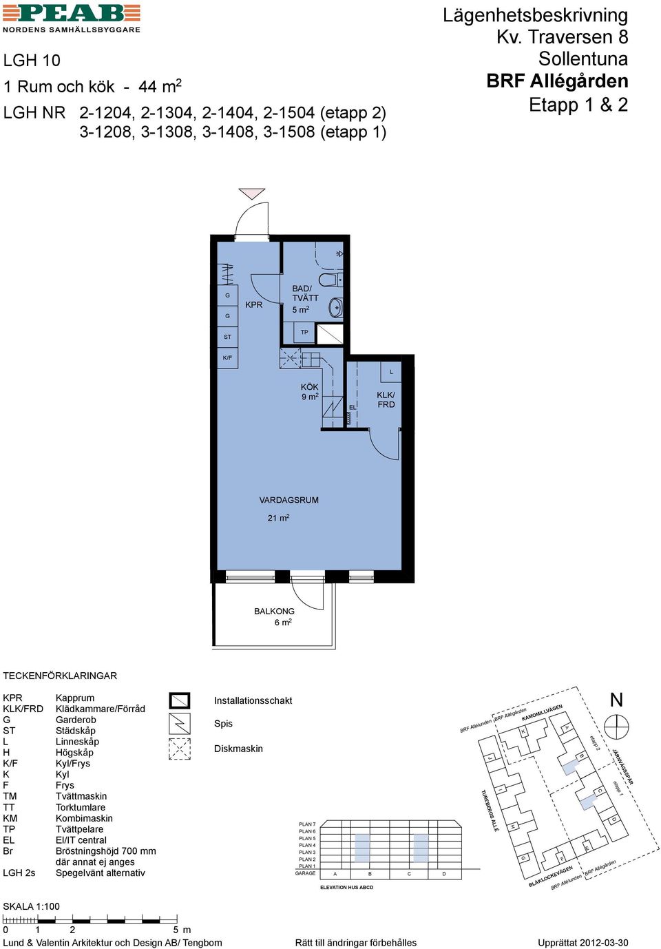1:100 apprum lädkammare/örråd arderob inneskåp ögskåp yl/rys yl rys ombimaskin l/it central P 7 P 6 P 5 P 4 P 3 P 2 P 1 R VTIO US