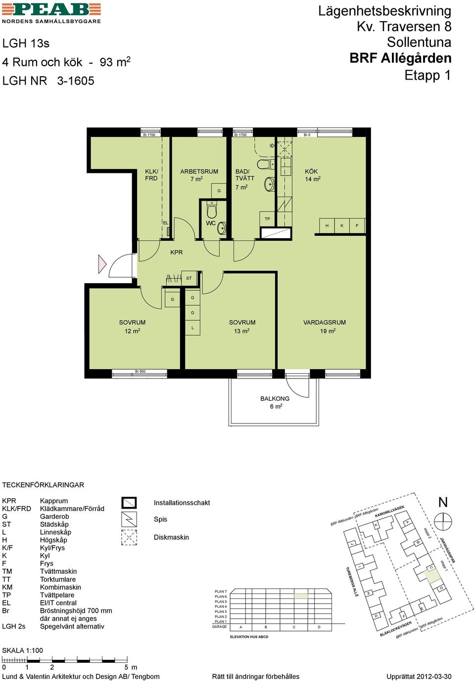 2 13 m 2 VRDSRUM 19 m 2 900 BO 4 Ro - 90 m 2 1 Ro - 4 TCÖRRIR PR /RD / M 2s S 1:100 apprum lädkammare/örråd arderob