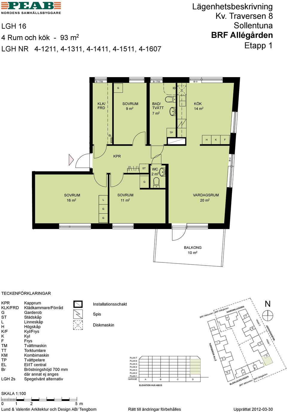 TVÄ 9 m 2 14 m 2 V D PR WC 2 m 2 0 1 11 m 2 20 m 2 VRDSRUM 4 Ro - 9 9 BO 10 m 2 TCÖRRIR PR /RD / M 2s S 1:100 apprum