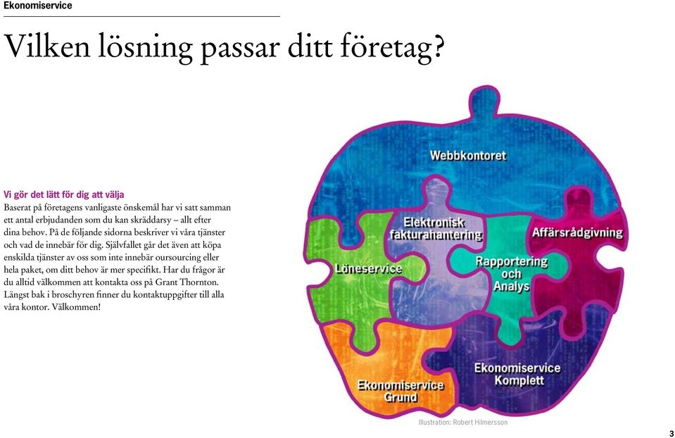 dina behov. På de följande sidorna beskriver vi våra tjänster och vad de innebär för dig.