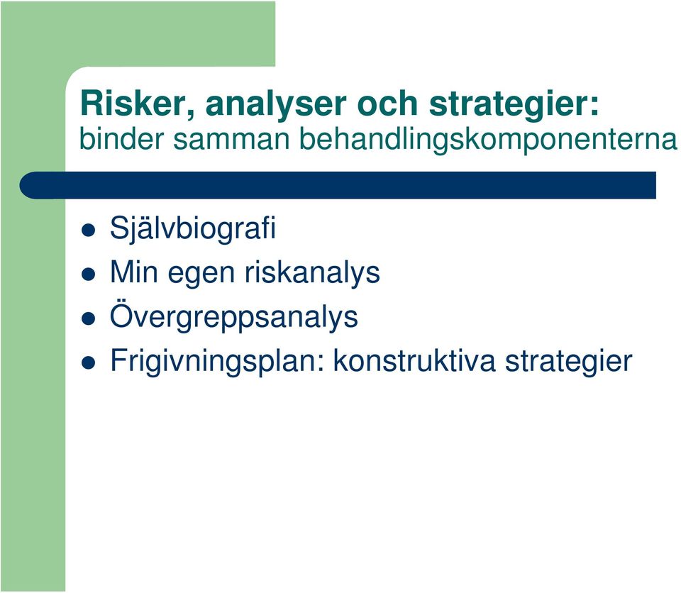 Självbiografi Min egen riskanalys