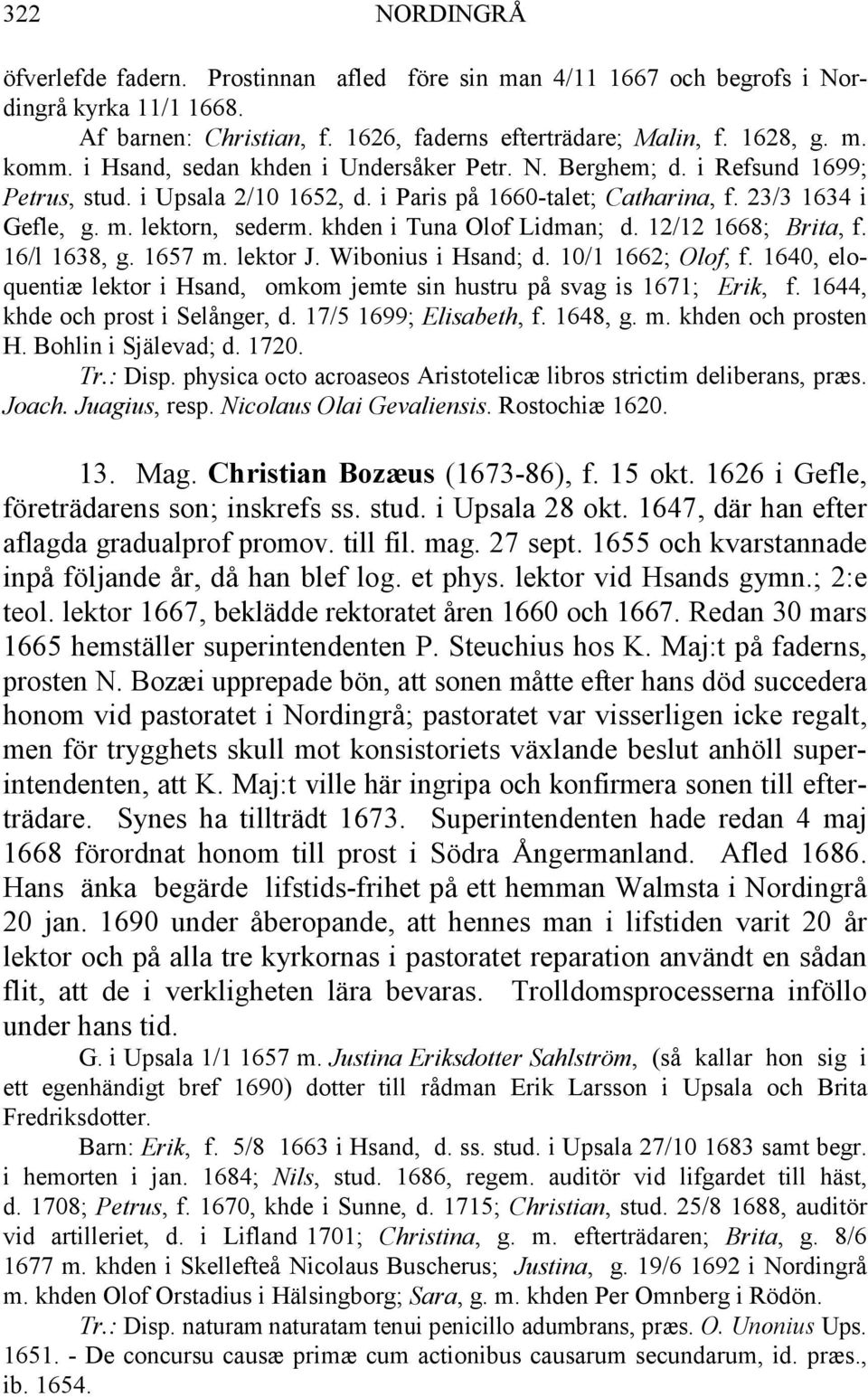khden i Tuna Olof Lidman; d. 12/12 1668; Brita, f. 16/l 1638, g. 1657 m. lektor J. Wibonius i Hsand; d. 10/1 1662; Olof, f.
