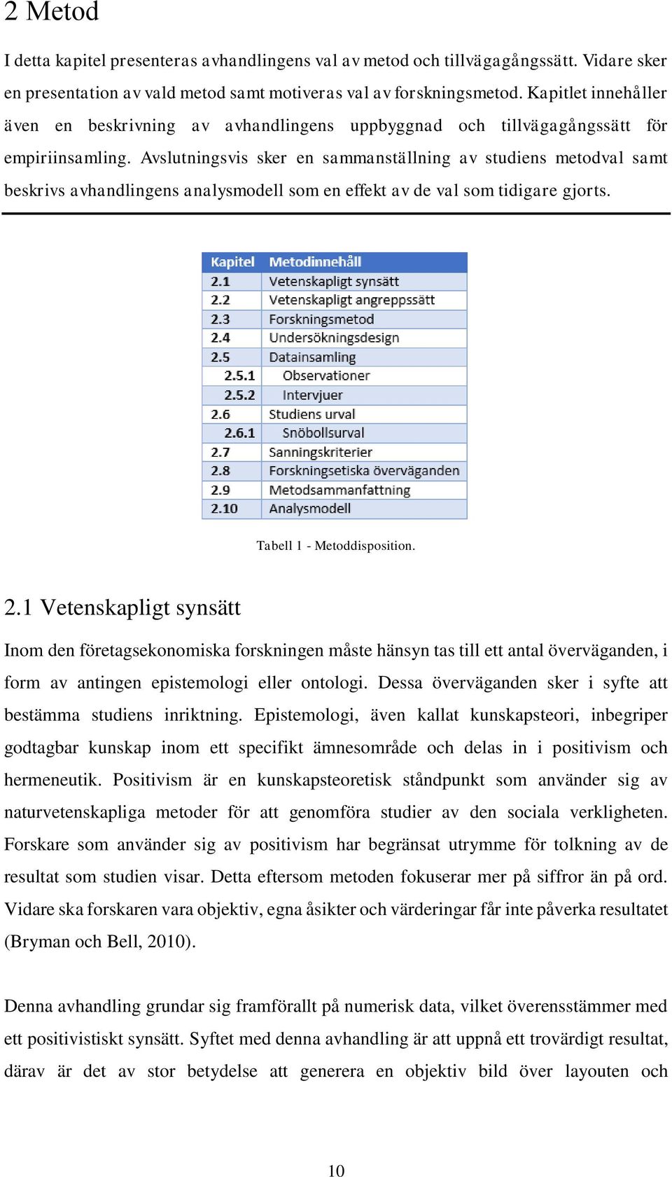 Avslutningsvis sker en sammanställning av studiens metodval samt beskrivs avhandlingens analysmodell som en effekt av de val som tidigare gjorts. Tabell 1 - Metoddisposition. 2.