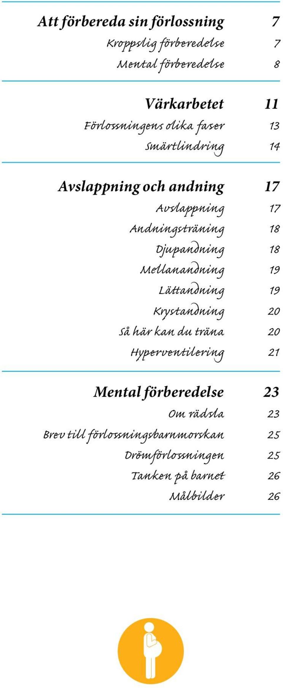 Mellanandning 19 Lättandning 19 Krystandning 20 Så här kan du träna 20 Hyperventilering 21 Mental