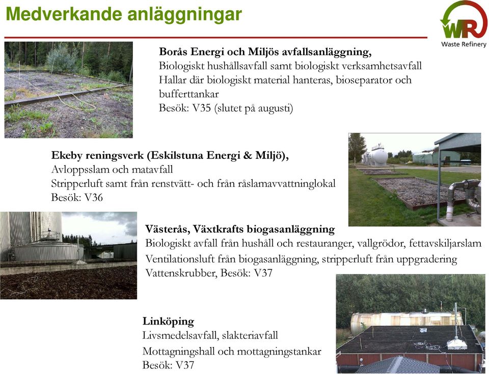 från råslamavvattninglokal avvatt a Besök: V36 Västerås, Växtkrafts biogasanläggning Biologiskt avfall från hushåll och restauranger, vallgrödor, fettavskiljarslam