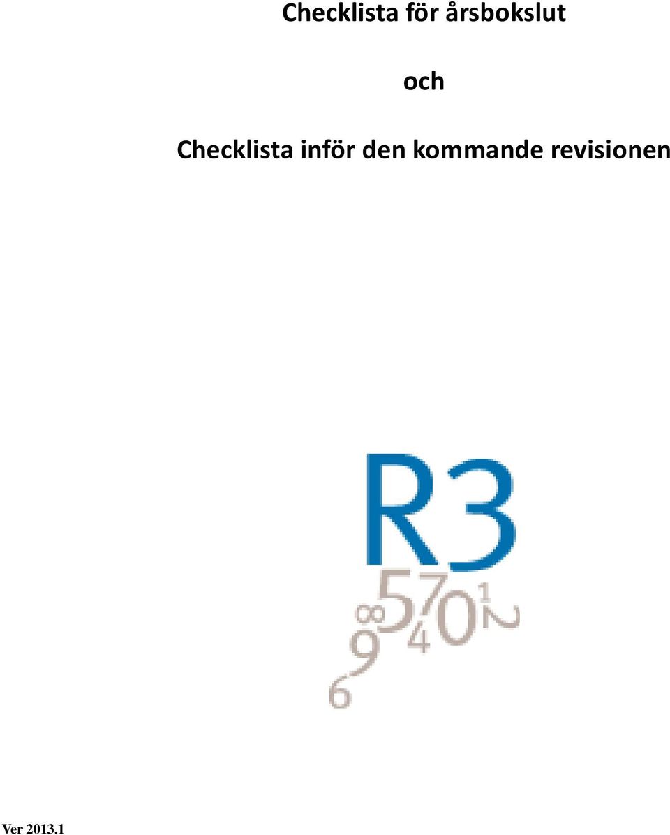 Checklista inför den