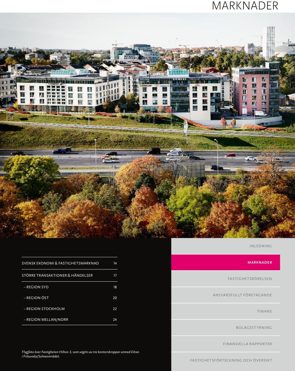 FINANS REGION MELLAN/NORR 24 BOLAGSSTYRNING FINANSIELLA RAPPORTER Flygfoto över Fastigheten Hilton