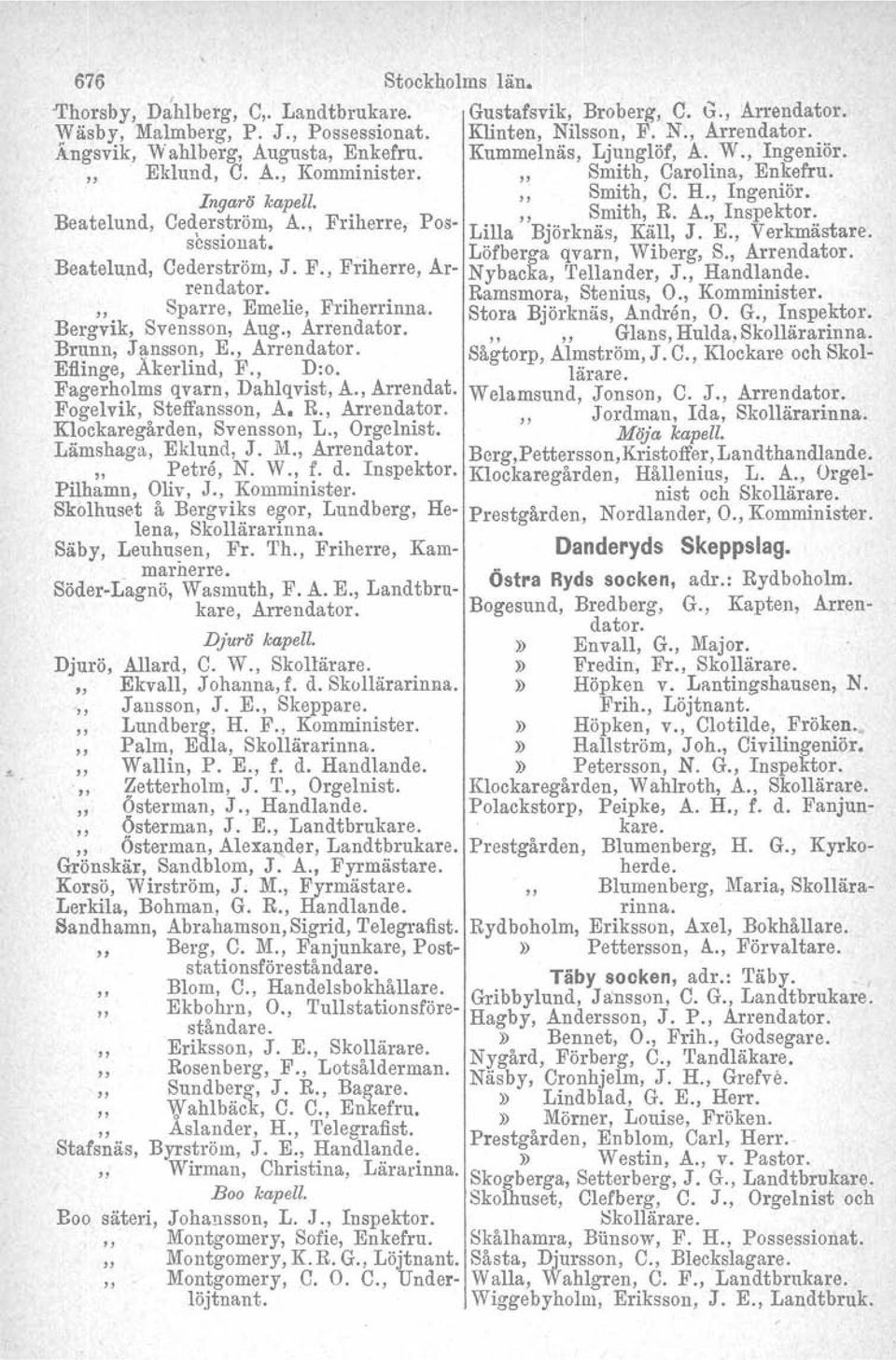 er~ rom,., fl erre, os- Lilla Björknäs. Käll, J. E., Verkmästare. sesslo~at.. Löfberga qvarn, Wiberg, S., Arrendator. Beatelund, Cederstrom, J. F., Friherre, Ar- Nybacka, 'I'ellander, J., Handlande.